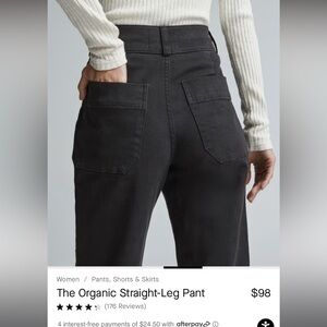 Everlane organic straight leg pants - black